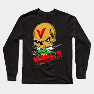 Vaccinated Skull Logo Long Sleeve T-Shirt